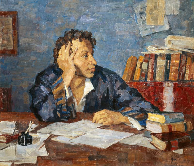 Portrait of the poet Alexander S. Pushkin de Nikolai Pavlovich Ulyanov
