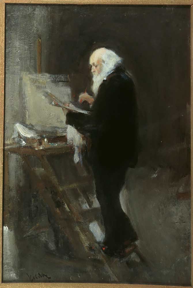 The painter Nikolai Gay at work de Nikolai Pavlovich Ulyanov