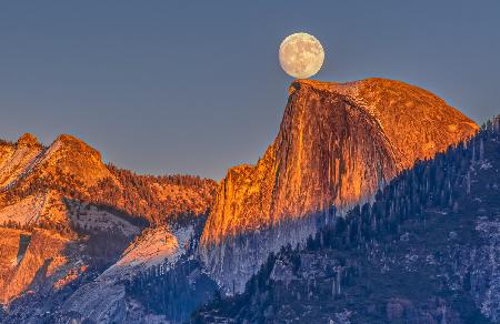 Moonrise over Half Dome