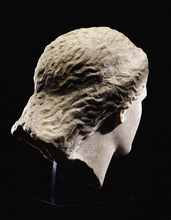 A Greek Marble Female Head From Behind de 