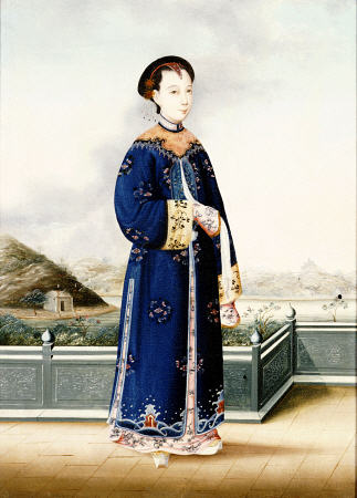 An Elegantly Dressed Chinese Hong Merchant''s Wife de 