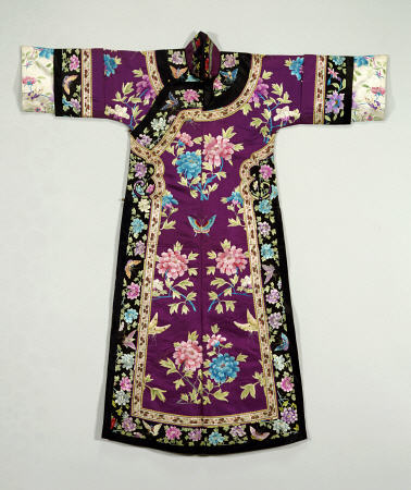 A Purple Ground Silk Embroidered Lady''s Informal Robe de 