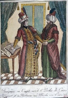 Bonaparte & Pasha of Cairo / Aquatint