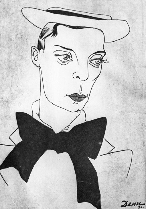 Caricature on American comedy actor and film director Buster Keaton de 