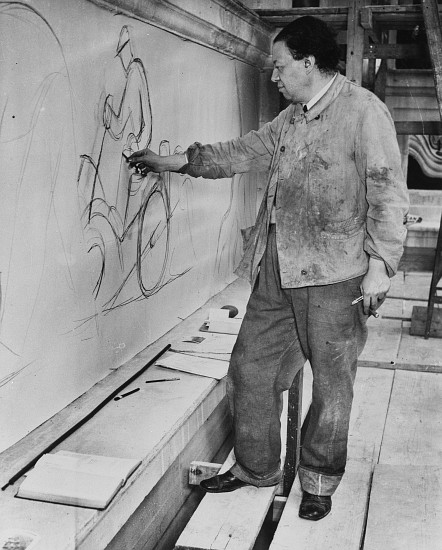 Diego Rivera working Detroit Industry Murals de 