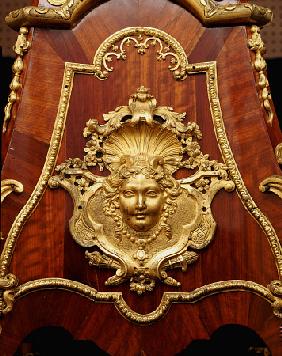 Detail From An Early Louis Xv Ormolu-Mounted Bois Satine And Amaranth Pedestal , Circa 1730, Attribu