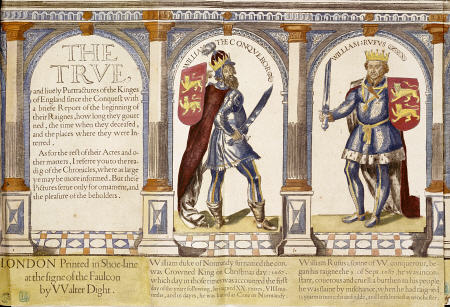 Hand Coloured Engraving Of William The Conqueror And William II Of England de 