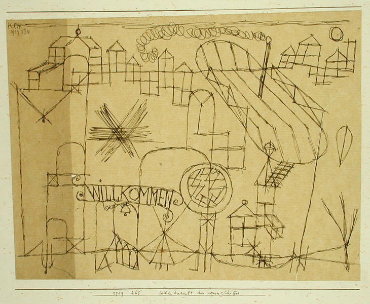 Joyous Arrival of the New Boat, 1919 (no 265) (pen on paper on cardboard)  de 