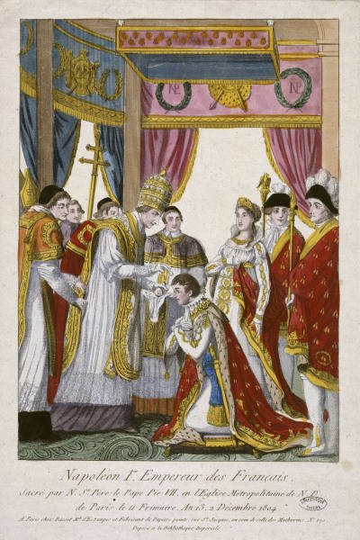 Coronation of Napoleon / Engraving de 