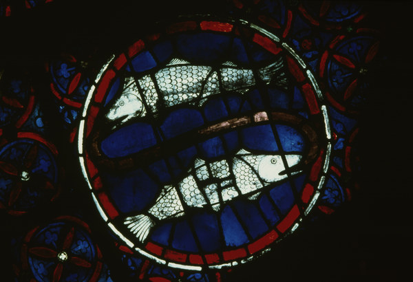 Pisces / French stained glass / 13th-c. de 