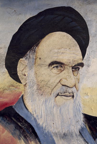 Portrait of Ruhollah Musawi Khomeini (1902-1989), 1994 (colour photo)  de 