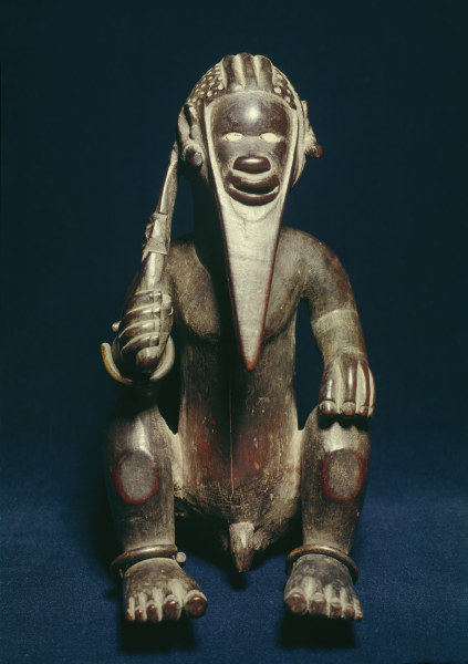 Sitzende Figur, Bembe, Rep. Kongo / Holz de 