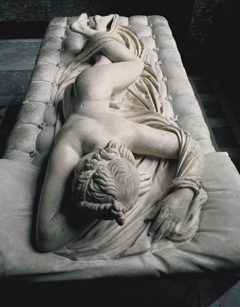 The Sleeping Hermaphrodite, copy after an original of the 2nd century BC, the mattress is an additio de 