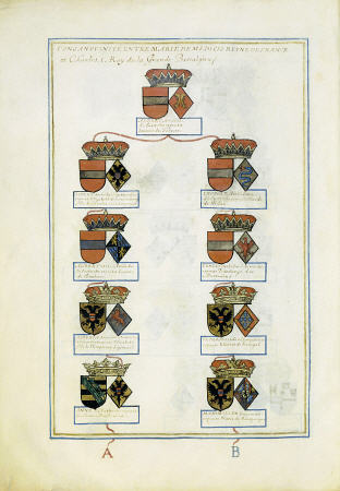 Tables Of Consanguinity Between Queen Marie De Medicis Of France And Henri IV Pierre Dhozier 1592-16 de 
