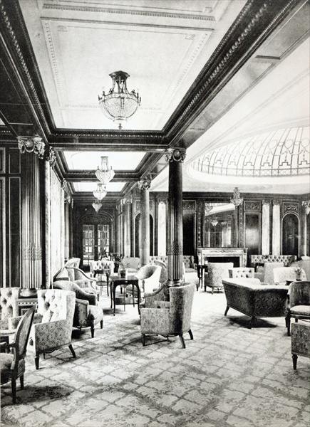 The First Class Lounge of the Ocean Liner ''Mauretania'', c.1906 (b/w photo)  de 