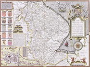 The Countie and Citie of Lyncolne, engraved by Jodocus Hondius (1563-1612) from John Speed's 'Theatr