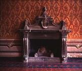 The main hall, detail of a fireplace with the Orsini coat of arms (photo)