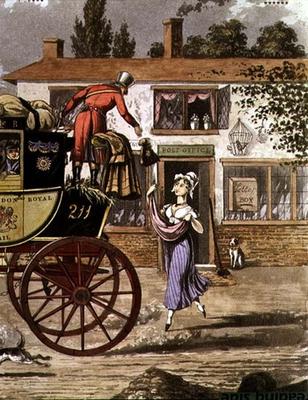 The Royal Mail Delivering to a Post Office, 19th century (colour litho) de 