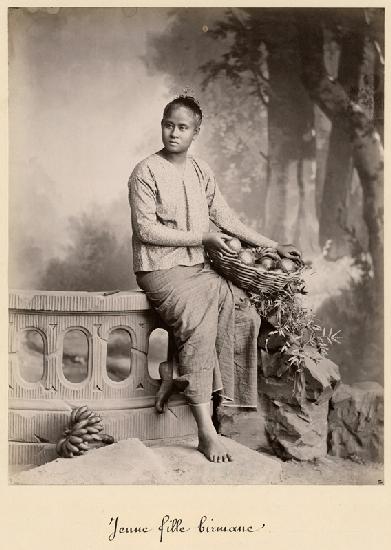 Young Burmese girl, c.1880 (albumen print from a glass negative) (b/w photo) 