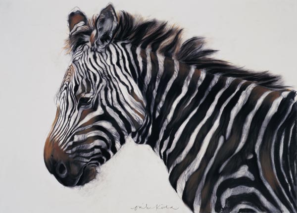 Zebra, 2002 (charcoal & chalk)  de Odile  Kidd