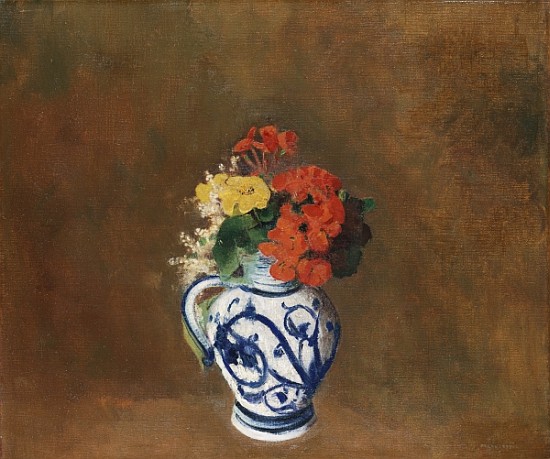 Flowers in a Blue Vase, c.1900 de Odilon Redon