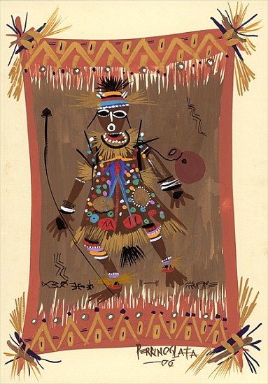 Messengers of Ashe 1, 2006 (w/c & ink on paper)  de  Oglafa Ebitari  Perrin