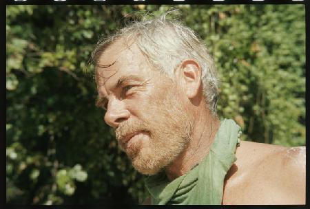 Lee Marvin on set for Hell in the Pacific