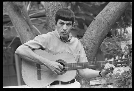 Leonard Nimoy plays guitar