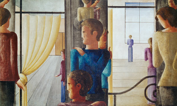 Group of twelve with interior de Oskar Schlemmer