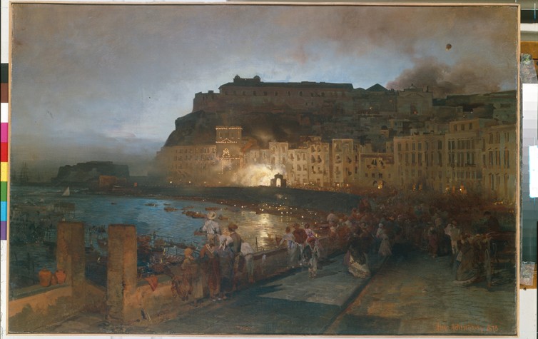 Fireworks in Naples de Oswald Achenbach