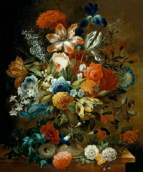 Flower Still Life with Bird Nest