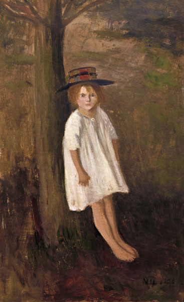 Mädchen mit Hut de Otto Modersohn