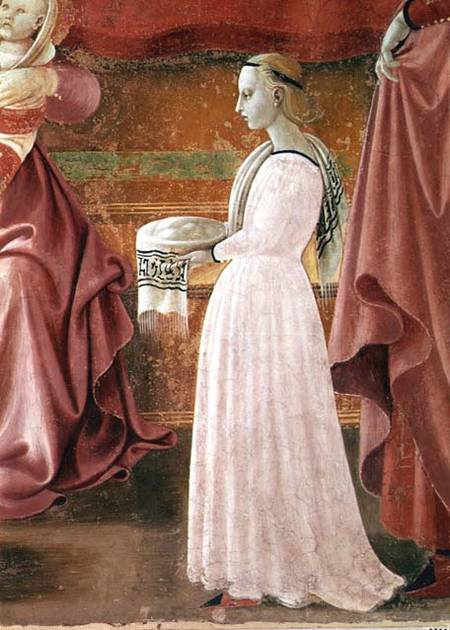 The Birth of the Virgin, detail of a standing maid servant from the fresco cycle of the Lives of the de Paolo Uccello