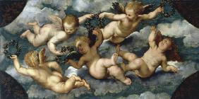 P.Bordone / Winged Putti / Paint./ C16th