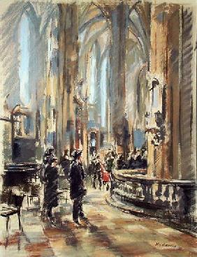 Inside Stephansdom (pastel on paper) 