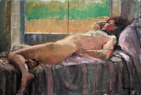 Reclining Nude (oil on canvas) 