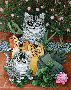 Garden Helpers (oil on canvas) 