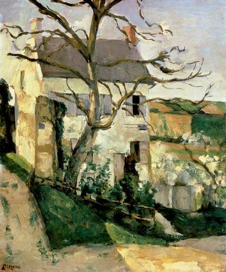 Bald tree and house. de Paul Cézanne