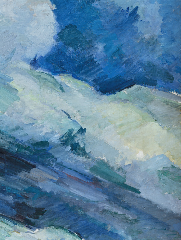 Les Grandes Baigneuses (The Large Bathers) detail of brushwork de Paul Cézanne