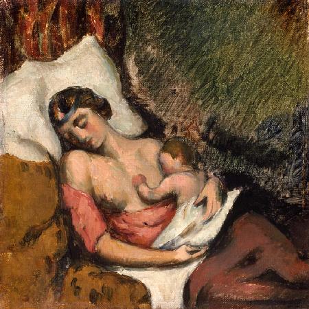 Woman breastfeeding her child