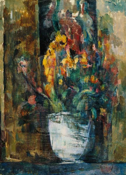 Vase of Flowers - Paul Cézanne en reproducción impresa o copia al óleo  sobre lienzo.