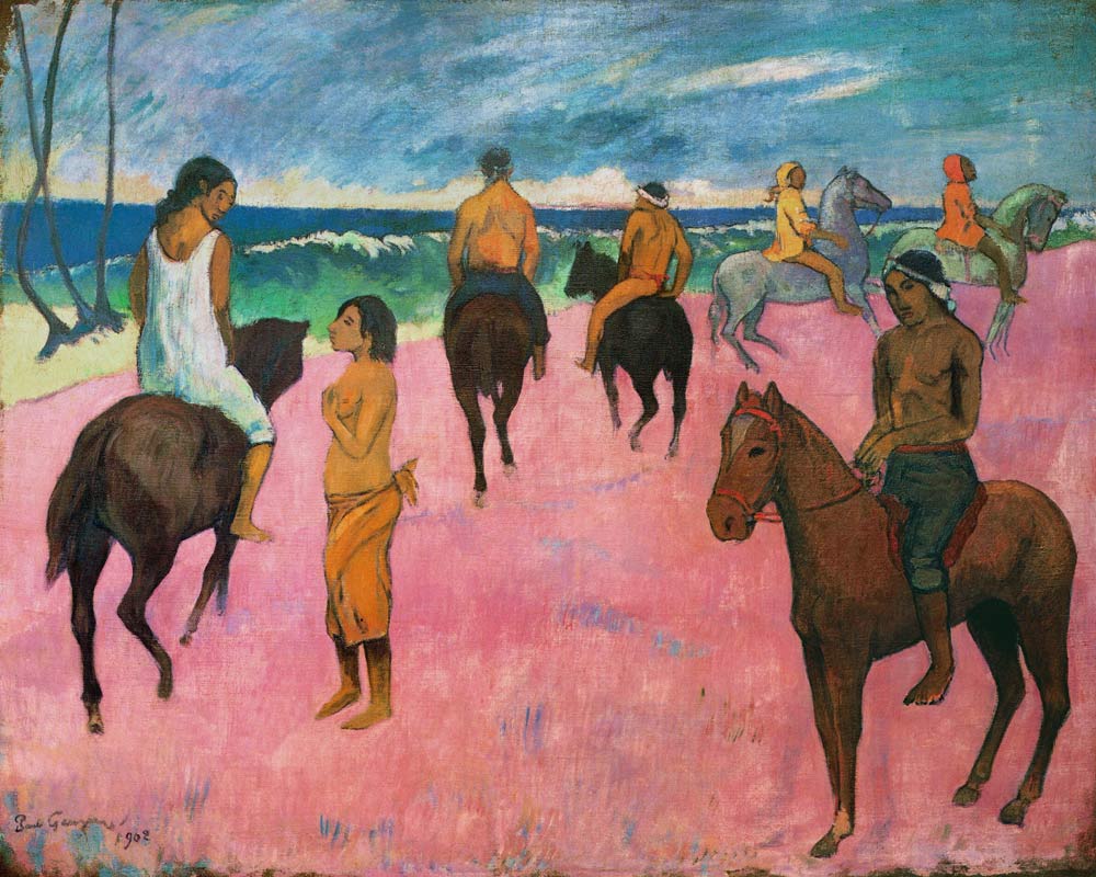 Jinete en la playa de Paul Gauguin