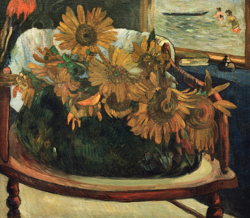 Sunflowers in an armchair de Paul Gauguin
