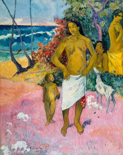A Walk by the Sea, or Tahitian Family de Paul Gauguin