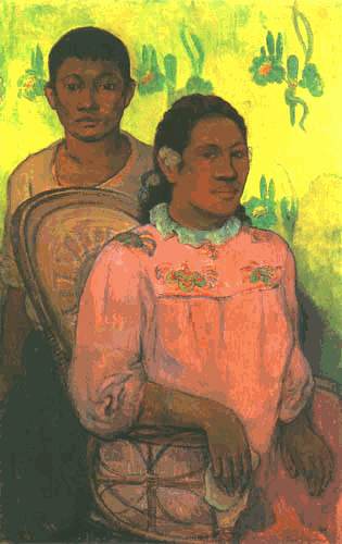 Mrs. and boy on Tahiti de Paul Gauguin