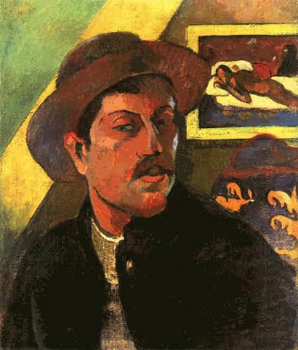 Self-portrait with hat de Paul Gauguin