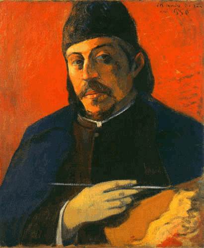 Alone portrait with pallet de Paul Gauguin