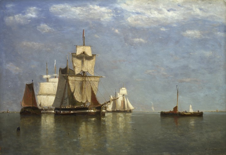 Ships lying off Flushing de Paul Jean Clays