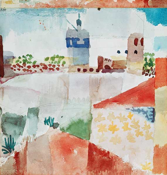 Hammamet with the mosque 1914 199 de Paul Klee