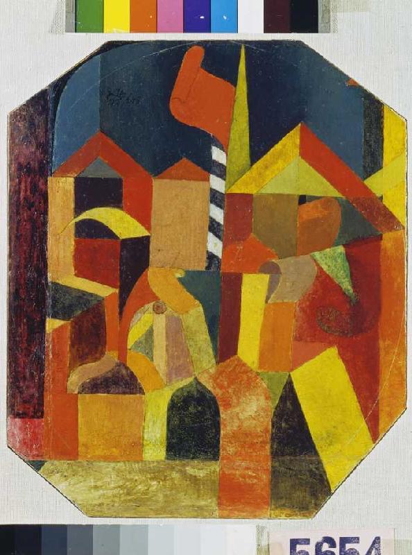 Architecture with the red flag de Paul Klee